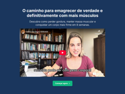 Interface da landing page Magra de Verdade, com design focado em saúde e bem-estar.