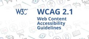 Ilustração da WCAG 2.1 um texto centralizado em azul escrito 'Web Content Accessibility Guidelines'