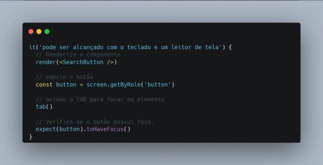 Resultado do Testing library