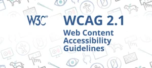 Ilustração da WCAG 2.1 um texto centralizado em azul escrito 'Web Content Accessibility Guidelines'